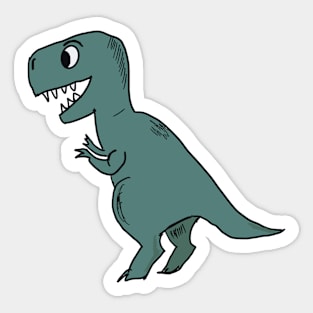 Little teal dinosaur Sticker